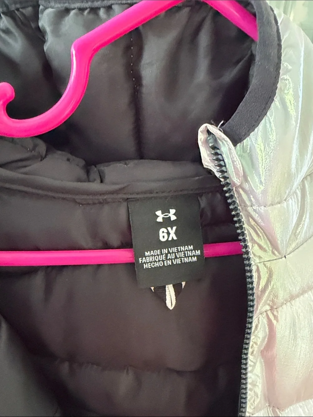 Under Armour Girls' Iridescent Puffer Jacket - Light Pearl Pink